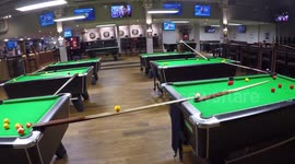 Pool hall creates the world's greatest ever trick shot.
