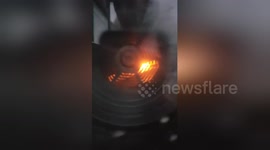 Tumble dryer appears to catch fire
