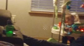 Baby loves peek-a-boo with dad!