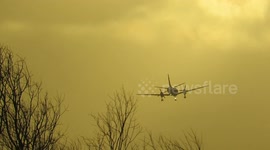 Plane battling strong winds at Leeds-Bradford Airport