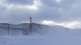 Strong winds & snow over Glenshee Ski Centre in Cairngorms 11/01/17