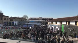 Time lapse of Pitti Immagine fair held in Florence, Italy on 11th January 2017