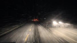 Snowfall over Barnesmore Donegal this morning