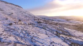 Drone View Of Snow On Benbradagh Mountain, N. Ireland - Jan 12th 2017