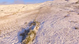 Low Level Drone Flight Over N. Ireland Snowscape