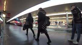 FLORENCE, ITALY - JANUARY 11 2017: Passengers at the railway station in Florence - Stazione di Santa Maria Novella