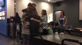 Soldier reunited with siblings after 11 months away