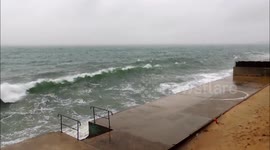 Storm Egon blows intricate sand structures on Dune of Pilat