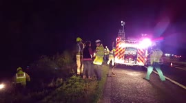 M40 Crash - Lorry wipes car out - 2 cars in ditch