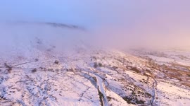 Dramatic Mountain In Snow - Drone View - Jan 13th 2017