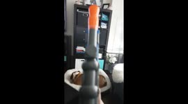 Darla is not impressed with Nerf guns