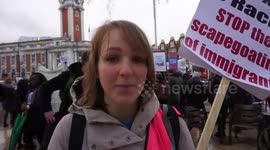London march against mass deportation charter flights in Brixton