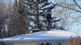 Senior citizen during Canadian winter!