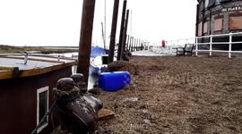 Blakeney Quay in disarray following Friday's tidal surge