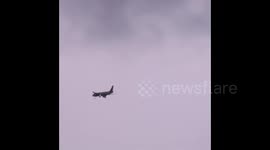 Plane struck by a bolt of lightning