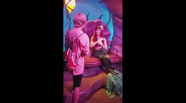 When you meet Ariel in her grotto and try to impress her with a song