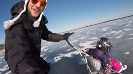 Skating on Frozen Lake Champlain
