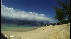 Timelapse of storm rolling over Salt Cay beach