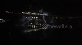 amazing Light Show At Canary Wharf