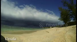 Timelapse of storm rolling over Salt Cay beach