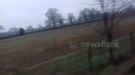 Flood Road Water in Countryside hazard driving conditions