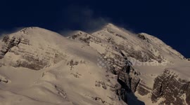 wind blowing snow in swiss Alps