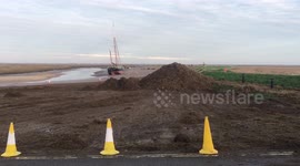 Newsflare Edit - Clean-up operation still underway along the Norfolk coast following the weekend's tidal surge
