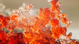 Mesmerising macro footage of ice melting