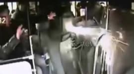 Firecrackers ingnite in passenger's bag on bus