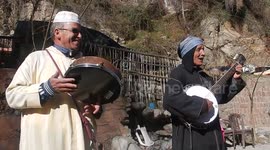 Berber tribesmen perform rousing duet in Morocco