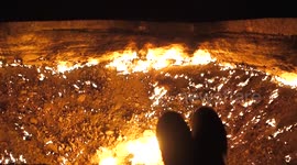 This man camped on the edge of the 'Door To Hell'