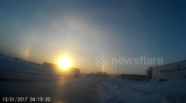 Beautiful Manitoba Sun Dogs at Sunset