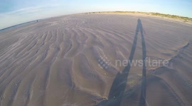 Very long shadow walking
