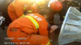 Firefighters rescue man stuck in telegraph pole