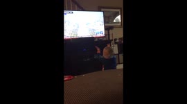 Toddler claps while watching Donald Trump's inauguration on TV
