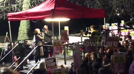 Lily Allen singing at anti Trump protest