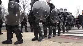 Riot Police Ready Near the US Capitol