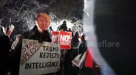Anti Trump protest outside US Embassy in London