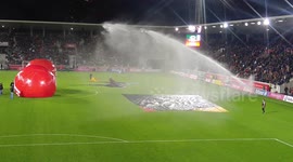 Funny video People caught by cannon water during football match