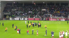 Fans of Sporting Clube de Portugal try to invade soccer field