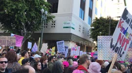 Huge Crowd at Women's March - Los Angeles