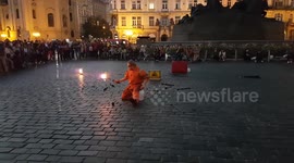 Fire Breathing/Eating in Pragues Old Town Square HD 1080p