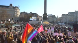 Women's March London Trafalgar square London UK