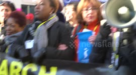 Women's March London saying when stand together we are strong London UK