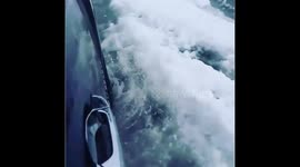 Driving on Melting Lake