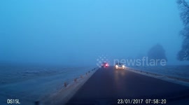 Freezing fog descends on Richmond Park, London