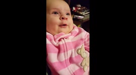 12 week old baby Ellie saying I love you to daddy