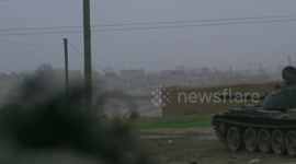 YPG tank shooting at ISIS in Shaddadi