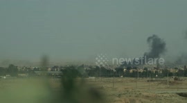 Shaddadi burning after airstrikes