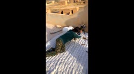 YPJ sniper trains with Zagros .50 cal rifle